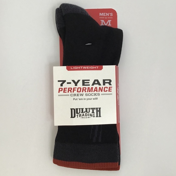 Duluth Men's 7-Year Lightweight Performance Crew Socks Gray Brown Black Medium - Picture 12 of 16